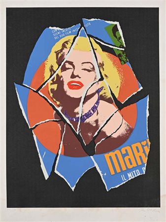 Mimmo Rotella Catanzaro 1918-Milano 2006 Marilyn Serigrafia cm 85x63,5 Firma...