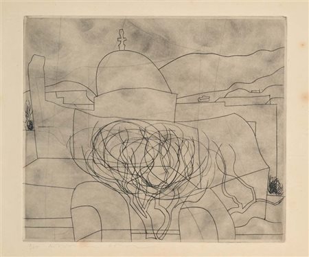 Ben Nicholson Denham 1894-Londra 1982 Storm over Paros 1965 Incisione lastra...
