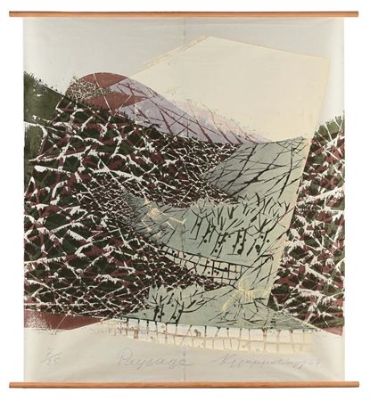 Kostas Grammatopoulos Atene 1916-Atene 2003 Paysage 1967 Incisione...