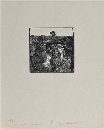 Adolfo De Carolis Montefiore Dell'Aso 1874-Roma 1928 Annunciazione Xilografia...