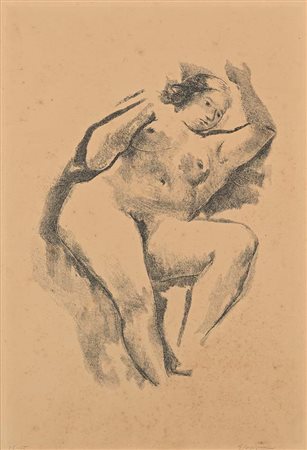 Giuseppe Capogrossi Roma 1900-Roma 1972 Donna distesa Litografia cm 47x33 -...