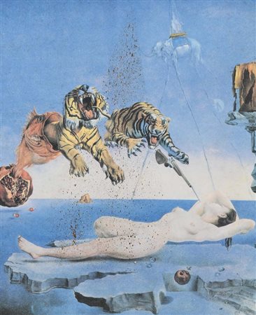 Salvador Dalì Figueres 1904-Figueres 1989 Scena surrealista Serigrafia...