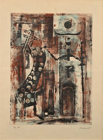 Mirko Basaldella Udine 1910-Cambridge 1969 Senza titolo 1955 Litografia cm...