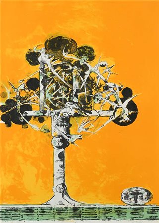 Graham Sutherland Londra 1903-Kent 1980 Composizione con Albero Litografia cm...