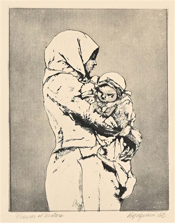 Renzo Vespignani Roma 1924-Roma 2001 Maternità 1952 Acquaforte cm 53x39...