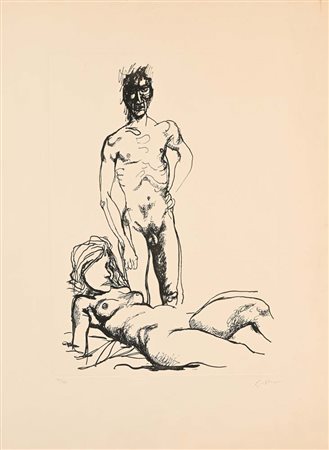 Renato Guttuso Bagheria 1911-Roma 1987 Nudi Acquaforte cm 76x56 Firma e...