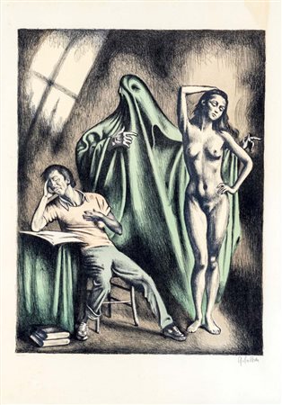 Gregorio Sciltian Rostov 1900-Roma 1985 Sogno di un regista 1983 Litografia...