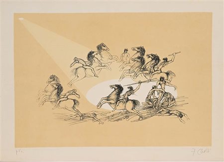 Fabrizio Clerici Milano 1913-Roma 1993 Senza titolo Litografia cm 70x50 Firma...