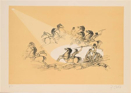 Fabrizio Clerici Milano 1913-Roma 1993 Senza titolo Litografia cm 70x50 Firma...