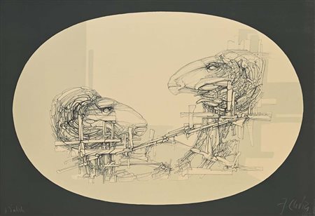 Fabrizio Clerici Milano 1913-Roma 1993 Senza titolo Litografia cm 50x70 Firma...