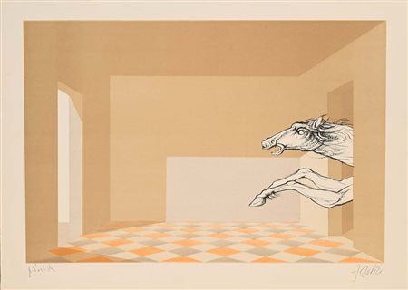 Fabrizio Clerici Milano 1913-Roma 1993 Senza titllo Litografia cm 50x70 Firma...