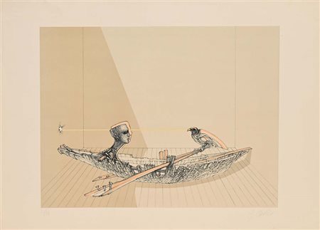 Fabrizio Clerici Milano 1913-Roma 1993 Senza titolo Litografia cm 50x70 Firma...