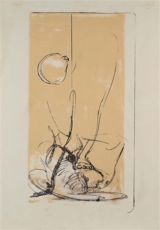 Piero Guccione Scicli 1935-Modica 2018 Senza Titolo Litografia cm 70x50 - in...