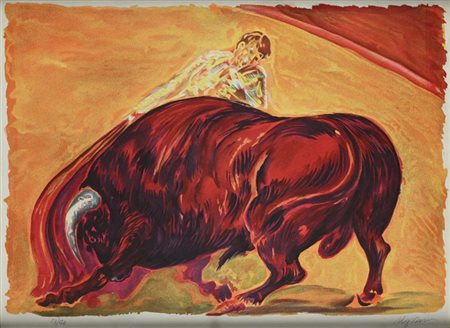 Aligi Sassu Milano 1912-Pollenca 2000 il Torero Litografia cm 51x70 - con...