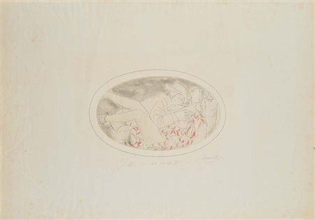 Giacomo Manzù Bergamo 1908-Roma 1991 La Raccolta Incisione cm 50x70 Firma,...