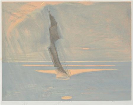 Piero Guccione Scicli 1935-Modica 2018 Senza titolo 1984 Litografia cm 46x59...