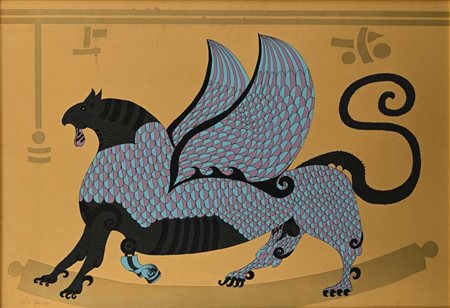 Gaetano Pompa Forenza 1933-Orbetello 1998 Chimera Serigrafia a rilievo cm...