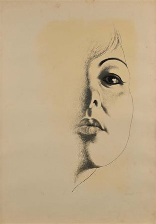 Giacomo Porzano Lerici 1925-Roma 2006 Ritratto di donna Serigrafia cm 69x49-...