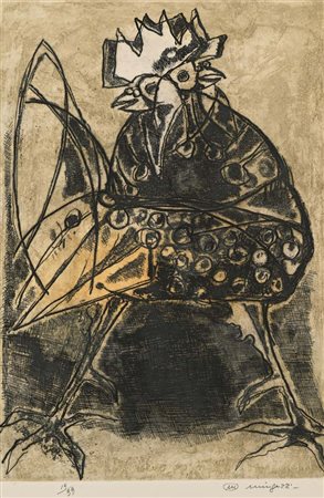 Luciano Minguzzi Bologna 1911-Milano 2004 Il gallo Incisione cm 70x50 - in...