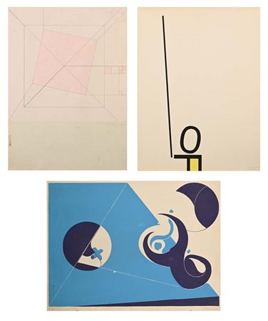 Lotto di tre grafiche 1975 Ogni grafica misura cm 41x31 e sono tutte firmate...