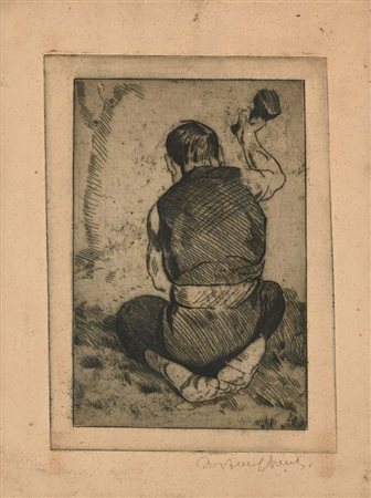 Anonimo del XX secolo L'artigiano Incisione cm 46x37. - in cornice cm60x51...