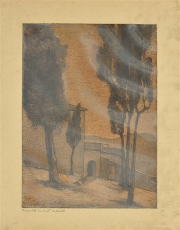 Anonimo CONVENTO DEI FRATI LEVANTO tecnica mista su carta, cm 34x24