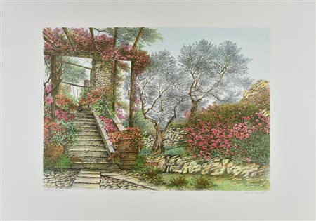 Marisa Benetti PERGOLATO litografia, cm 70x100; es. R/Z firma, titolo e tiratura