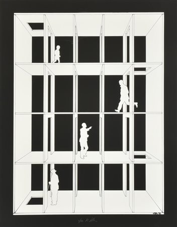 Roberto Vota CASELLARIO N.3 serigrafia su carta, cm 57x44, es. 5/90 firma e...