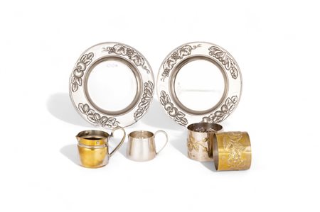 Lotto di curiosità per la tavola in argento e metallo argentato