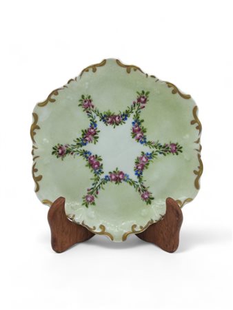 Vassoietto esagonale in porcellana policroma