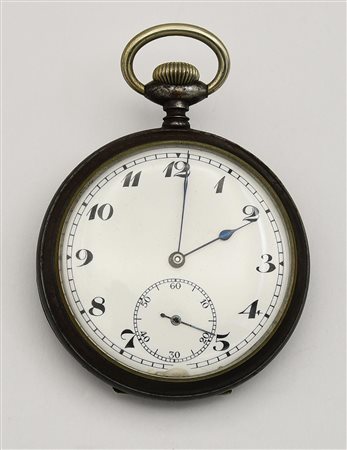 Orologio da tasca, primi 900, acciaio CASSA: in acciaio brunito, numero di...