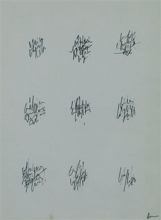 Accame Vincenzo Senza titolo china su carta, cm. 30x22,5 firmata in basso a...