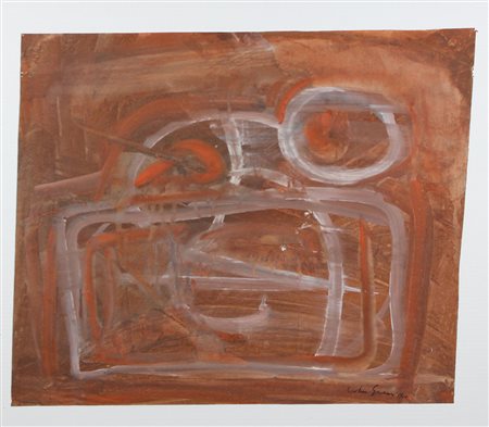 Guenzi Costantino Senza titolo, 1970 tecnica mista su carta, cm. 58,5x70...