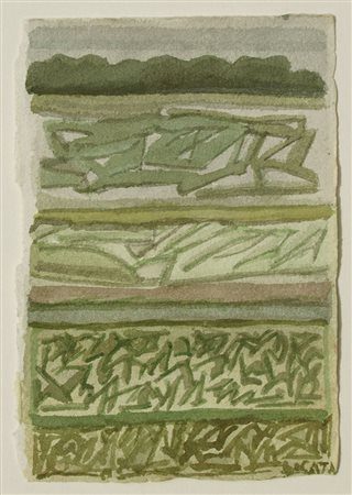 Licata Riccardo Senza titolo, 1983 tecnica mista su carta a mano, cm. 12,8x9...