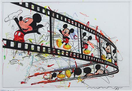 Manera Enrico Mickey, 1993 tecnica mista su carta, cm.70x100 firmata e datata...