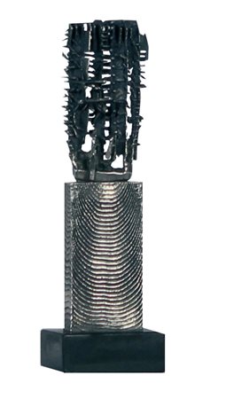 Pomodoro Giò Osso di seppia scultura in argento, h. cm. 16,5, pezzo unico