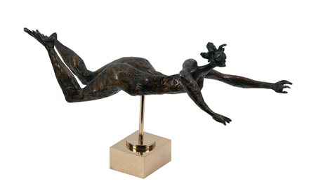 Minguzzi Luciano La Nuotatrice scultura in bronzo, cm. 15x57x21, es. 101/195...