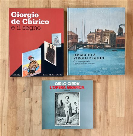 CARLO CARRÀ, GIORGIO DE CHIRICO E VIRGILIO GUIDI - Lotto unico di 3 cataloghi
