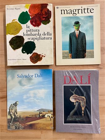 SALVADOR DALÌ, RENÉ MAGRITTE E SCAPIGLIATURA LOMBARDA - Lotto unico di 4 cataloghi