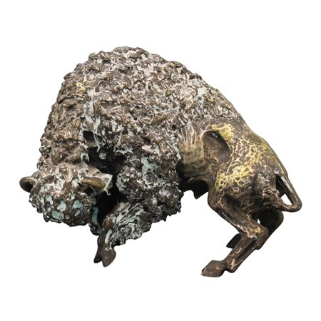 Mario Cerretti (XX) "La carica del bisonte" Argento 800. Replica n° 261. Peso...