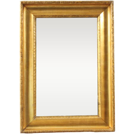 Specchiera Legno inciso e dorato a canna speccata. Sicilia. Secolo XIX. Cm...