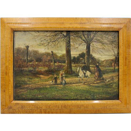 G. Gilbert "Scena di genere" Dipinto ad olio su tavola in cornice. Datato...