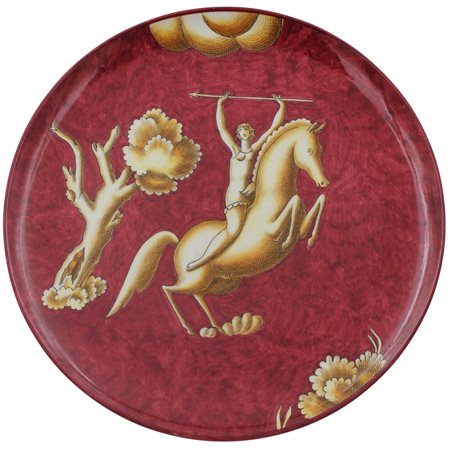 Gio Ponti (1891/1979) "Piatto" Ceramica policroma con scena mitologica....