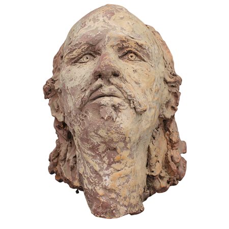 Scultore italiano della fine del secolo XIX "Volto di uomo" Scultura in...