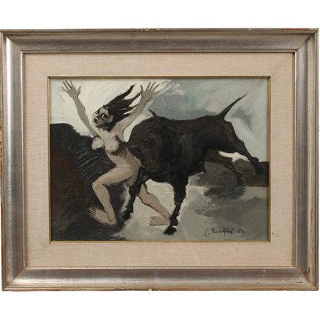 Emanuele Pandolfini (1929) Tre dipinti a soggetti differenti Olio su tavola...