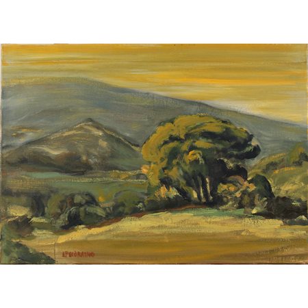 Aldo Pecoraino (1927/2017) "Paesaggio" Dipinto ad olio su tela. Cm 50x70