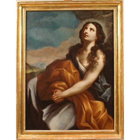 Scuola napoletana della fine del secolo XVII "Maddalena" Dipinto ad olio su...