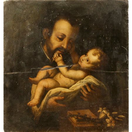 Scuola siciliana della fine del secolo XVII "S. Antonio con il Bambino"...