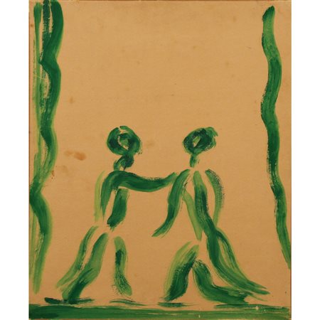 Figure astratte Dipinto ad olio su tela in cornice. Firmato Guidi....