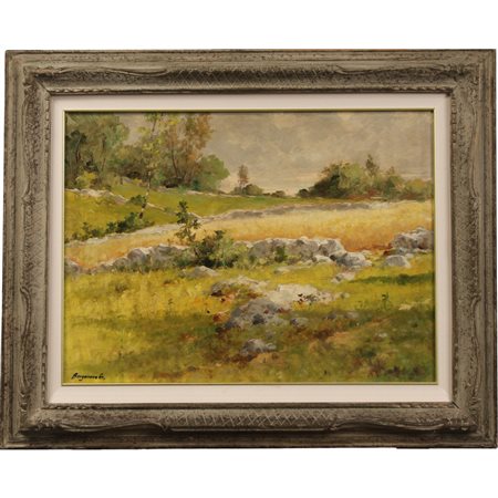 Giovanni Borgonovo (1881/1975) "Paesaggio di montagna" Dipinto ad olio su...
